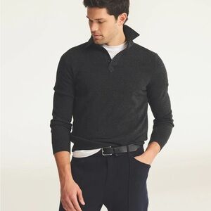 NAADAM Luxury Cashmere Normcore Charcoal Pullover Polo Sweater Men’s S